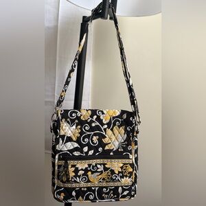 Vera Bradley Black, Gold & White Quilted Crossbody Bag
